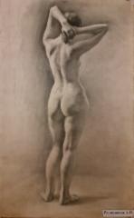 600&euro; 2023, Diana, hiili paperille 55x80cm