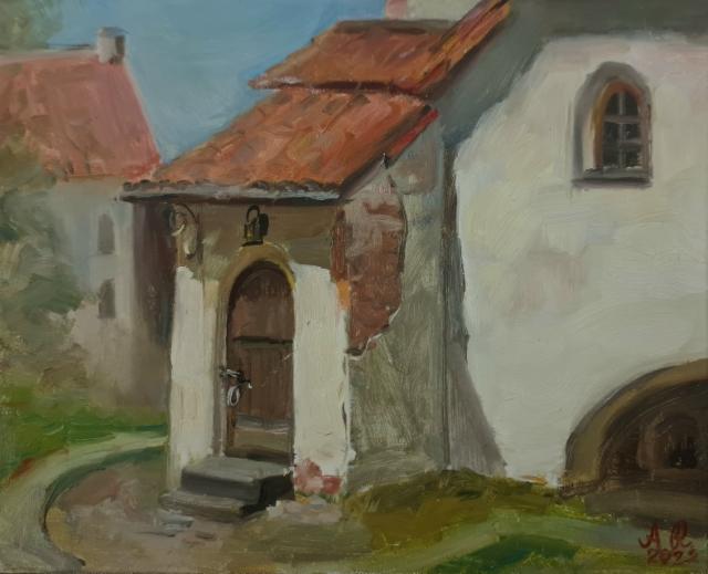 SOLD 2022, Ritaritalo, Öljy kankaalle 31x38cm