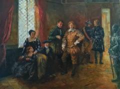 3000&euro; 2024 Kuningas Erik XIV:n vallasta sy&ouml;kseminen, luonnos diplomity&ouml;t&auml; varten, &Ouml;ljy kankaalle 90x120cm