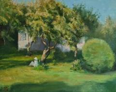 1200&euro; 2026, Omenapuun alla,&Ouml;ljy kankaalle 40x50cm