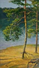 850&euro; 2026, Kultainen hiekkaranta,&Ouml;ljy kankaalle 50x30cm