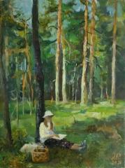 650&euro; 2026, Lukuhetki, &Ouml;ljy kankaalle 30x40cm