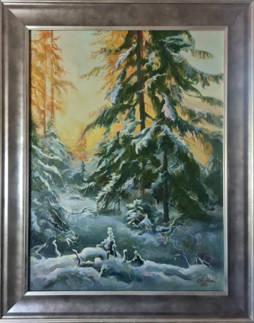 1800€ 2026 Tammikuinen ilta (Kehystys sisältyy hintaan), Öljy kankaalle 60x80cm