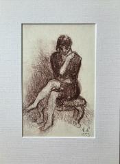 300&euro; 2023, Y&ouml;paidassa, Seepia paperille 18,5x12cm