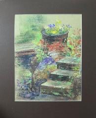 350&euro; 2021, Portaat, pastelli paperille 23x30cm