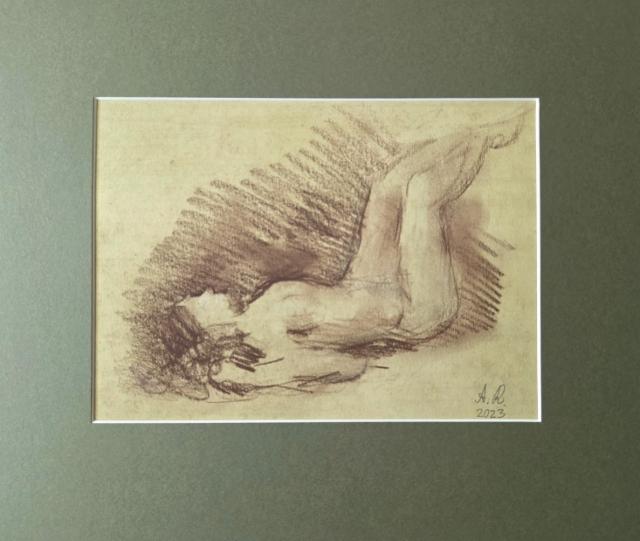 350&euro; 2023, Levossa, Seepia paperille 14,5x20cm