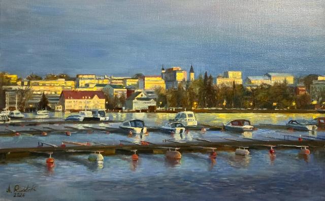 SOLD 2026, Ilta satamassa, öljy kankaalle 50x79cm SOLD 2026, Ilta satamassa, öljy kankaalle 50x79cm