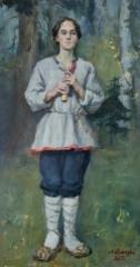 2000&euro; 2023, Paimenpoika, &Ouml;ljy kankaalle 65x120cm