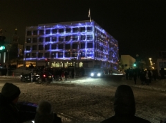 Lux Helsinki 2016 Valofestivaalissa 5.-9.1. Stora Enson pääkonttorin seinälle muodostui Cube -niminen valoteos