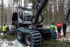 Logset 8H GT harvesterin työnäytös Hausjärvellä 3.2.2017