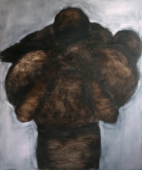 Pimeä kantaja, öljy vanerille, 180x150 cm
