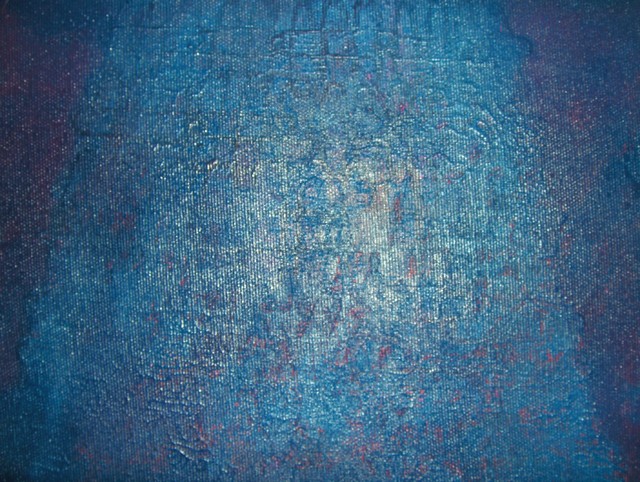 Sinisen takana, akryylivärimaalaus,2009