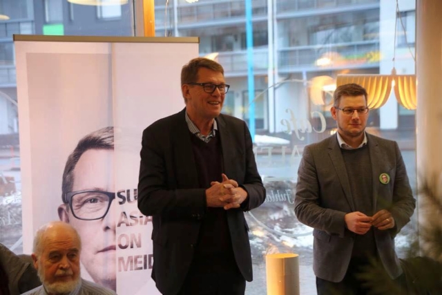 Matti ja Eerikki presidentinvaalikiertueella tammikuussa 2018 Vihdissä