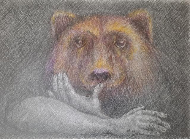 omakuva_kontio_2022_grafiitti_ja_varikynat_40x50