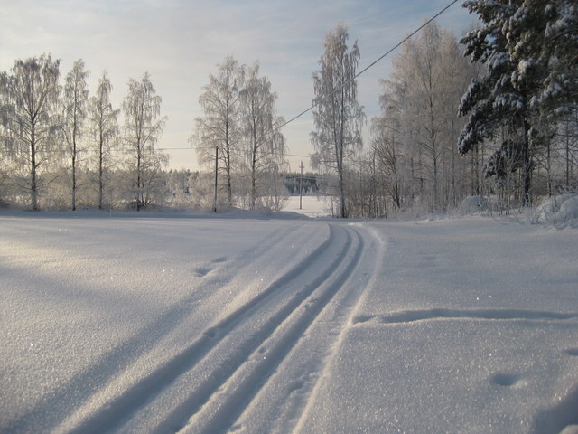 Ski trick beside of Kallioranta in January