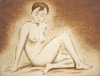 Istuva alaston, kuivaneula ja mezzotinto 20,5 x 30 cm, vedoksia 10 kpl. Hinta 180 €