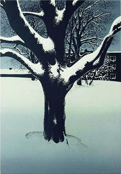 Luminen puu, serigrafia 28 x 40 cm. Loppuunmyyty.