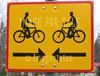 for sale traffic sign two bikes