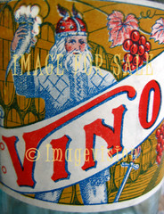 for sale antique wine label with viking