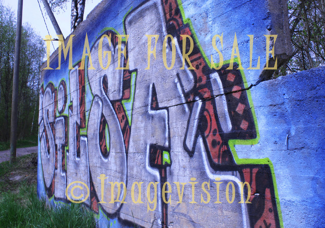 for sale graffiti greeting in forest
