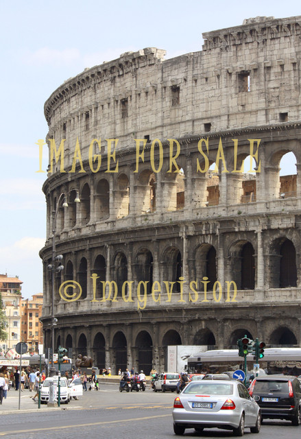for sale roman colosseum and surrounding traffic