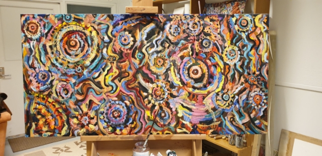 "Party Möröt" 60x120cm canvas, öljyvärit.