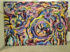 "Myrskyn M&ouml;r&ouml;t" 140x200cm canvas, akryyli/&ouml;ljyv&auml;rit 2023