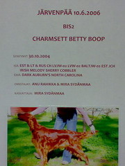 Kiertopalkinnon liitteen&auml; kansio, jossa kaikkien ROP koirien tiedot