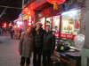 Kantaruokapaikan edessä.   In front of our favourite restaurant.  Peking/Beijing 12.3., Kuva: tuntematon
