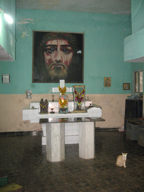 Katolinen kappeli kauppahallissa.  Catholic chapell in market place.  Panjim, Goa 18.1.  Kuva S.P.