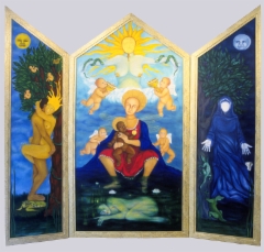 Omne visum ex vivo, triptyykki 200 x 200 cm, oil on canvas. 