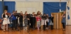 Lavian viuluniekat esiintyivät sekä koulun juhlassa että pääjuhlassa. (Kuva:Janette Loisko)