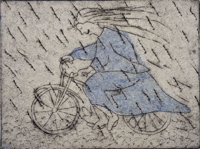 1990 Pyöräily sateessa, hinta 200 €