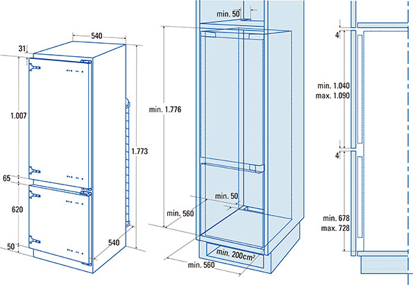 Шкаф под встроенный холодильник размеры схемы и проекты