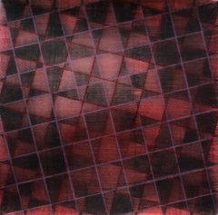 Red squares on paper