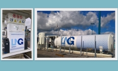 LNG tankkauspisteen teippaus Vuosaaressa