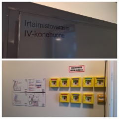 Kerrostalon ovi- ja paloturvallisuus merkinn&auml;t