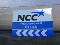 NCC työmaa osoitekyltit