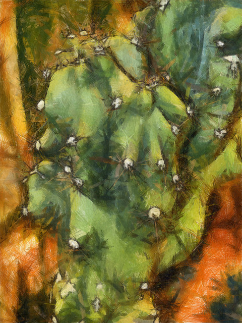 Yksityiskohta teoksesta Ruissalon kaktukset