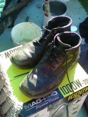old working boots