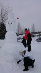 lumiukko jolla voitto tuli Lumi Unnukassa 2016
