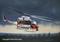 Rajavartiolaitoksen helikopteri, 450 €, öljyväri