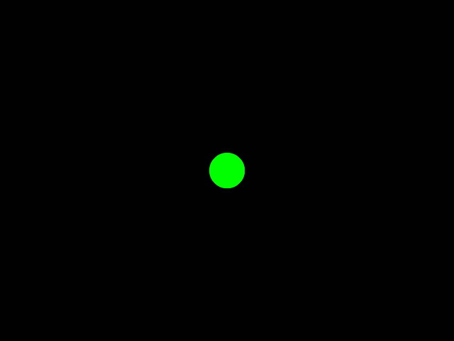 Vihreä ympyrä mustaa taustaa vasten/A green circle on a black background