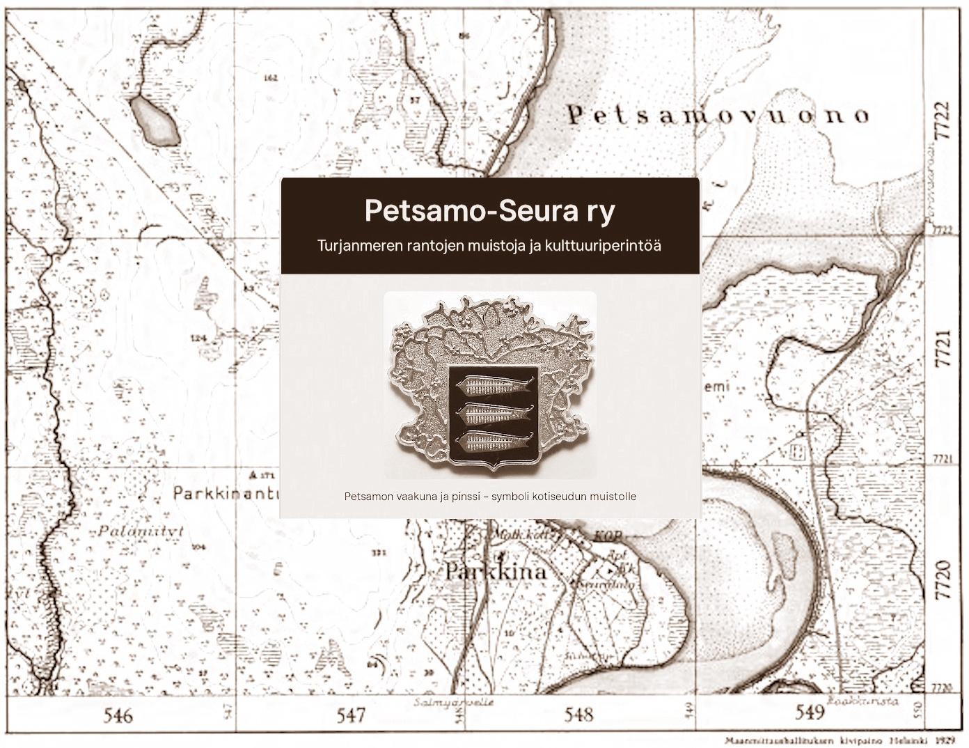 Petsamo-Seuran kartta ja vaakuna