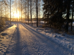 talvitie m&ouml;kin ohitse
