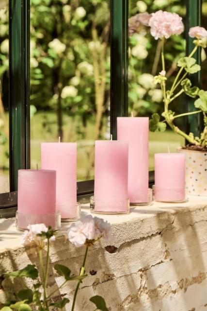Kynttilä rustic vaaleanpunainen