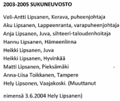 sukuneuvosto 2003-2005