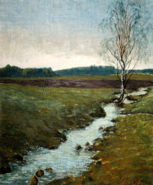 koivu ja puro/ the birch and the creek