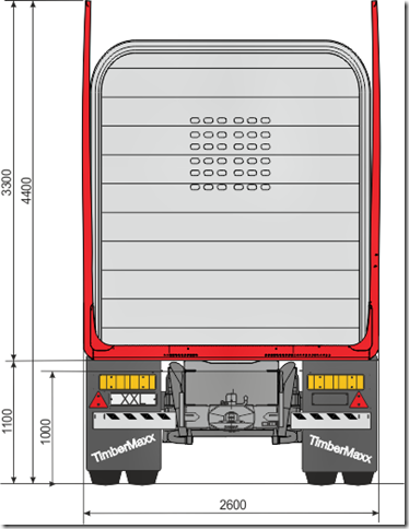 Terminator XXL pankon kuormatilanmuoto kuormattuna. Pankon tolppakorkeus kuvassa 3.3 m ja runkoleveys 2.60m.