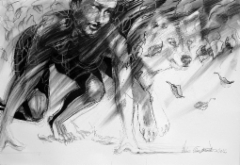 "Sudenmorsian / Bride of the Wolf"", 70x100cm, 2016